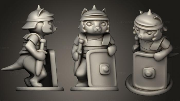 Figurines simple (Roman Soldier Cat, STKPR_1100) 3D models for cnc